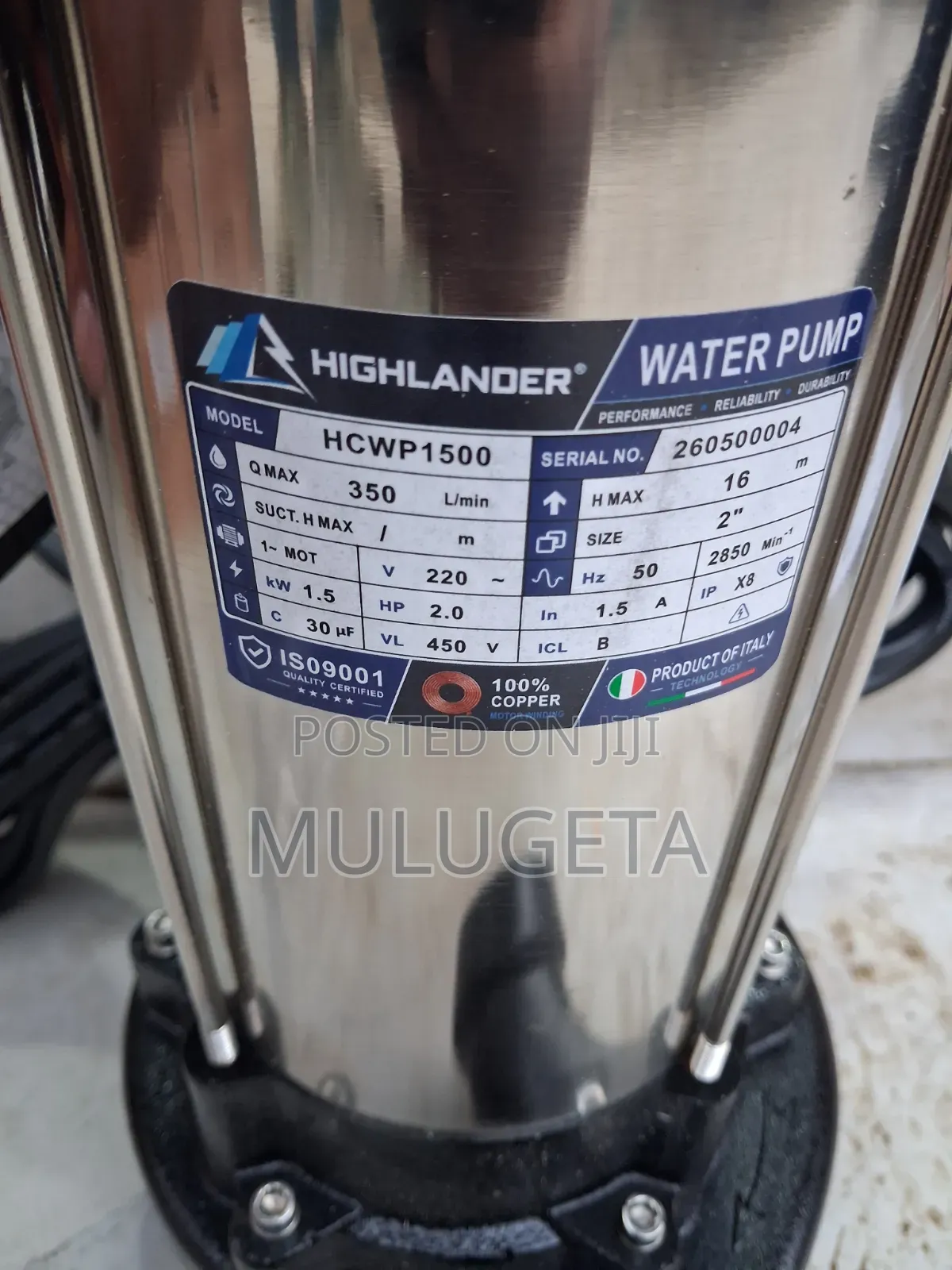 Diwetering Pump 2hp(የቆሻሻ ፓንፕ)