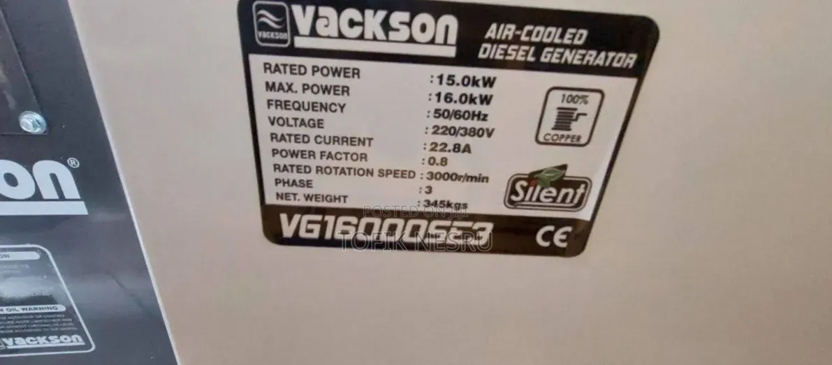 Vackson Diesel Generator Vg16000se3