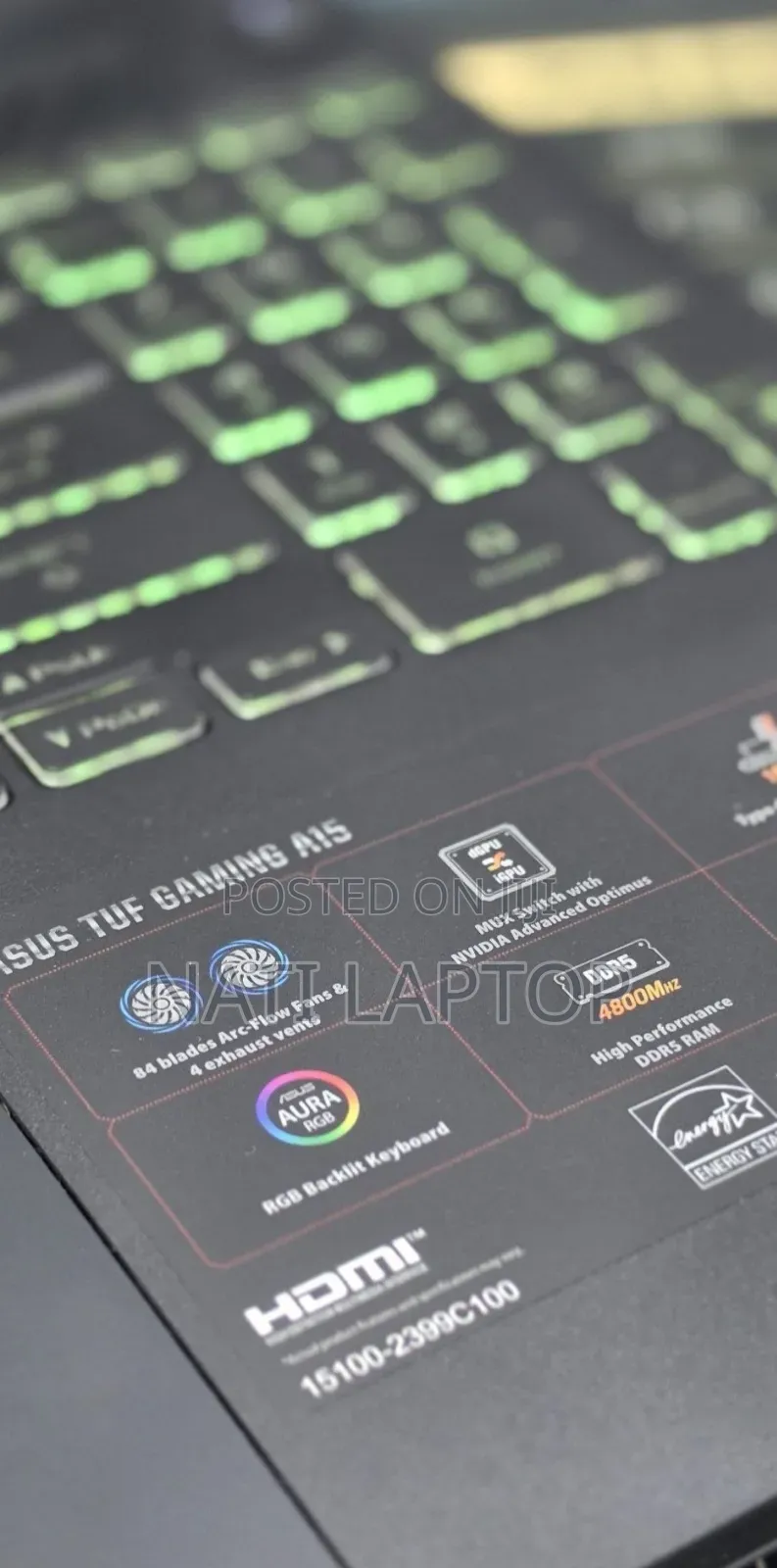 New Laptop Asus TUF Gaming A15 16GB AMD Ryzen 7 SSD 512GB