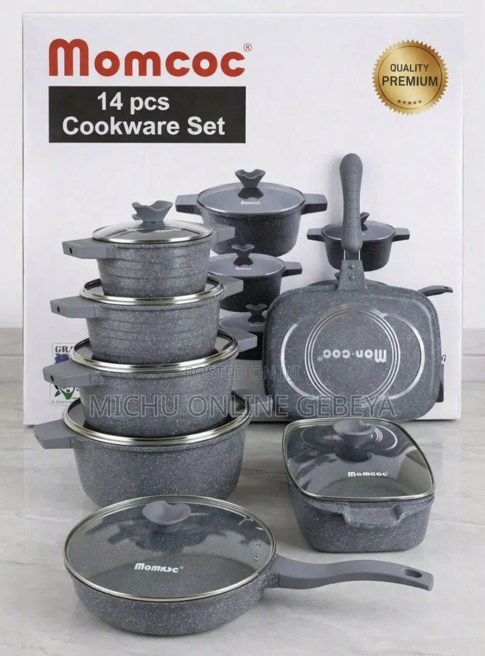 Momcoc 14-Piece Granite Coating Cookware Set/ Free Delivery