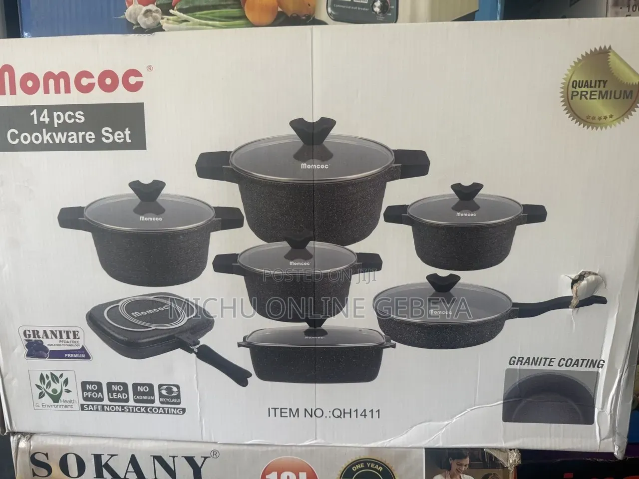 Momcoc 14-Piece Granite Coating Cookware Set/ Free Delivery