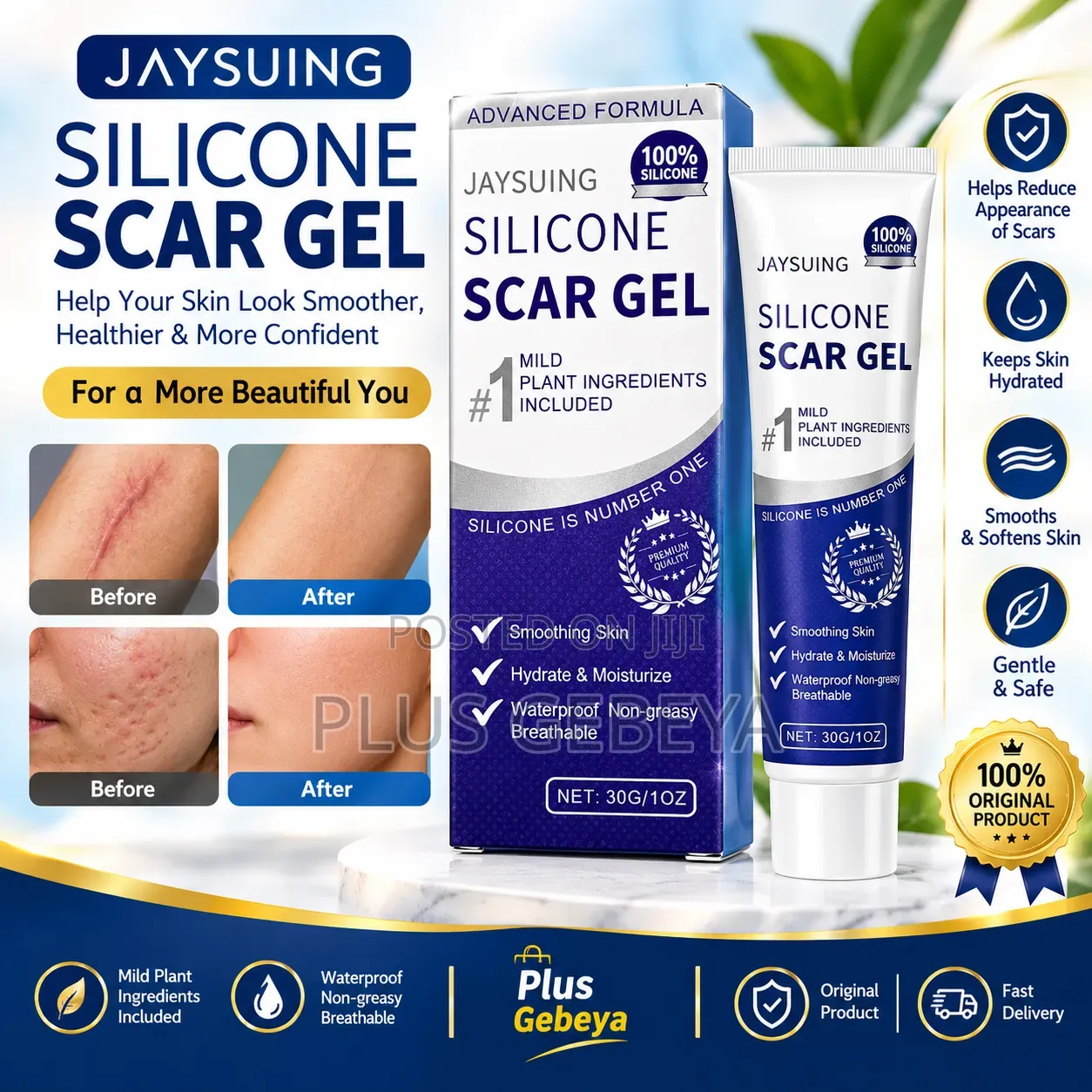 JAYSUING Silicone Scar Gel 30g | Scar Care Gel | Original