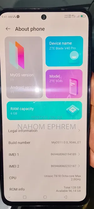 New ZTE Blade V40 Pro 128 GB Blue