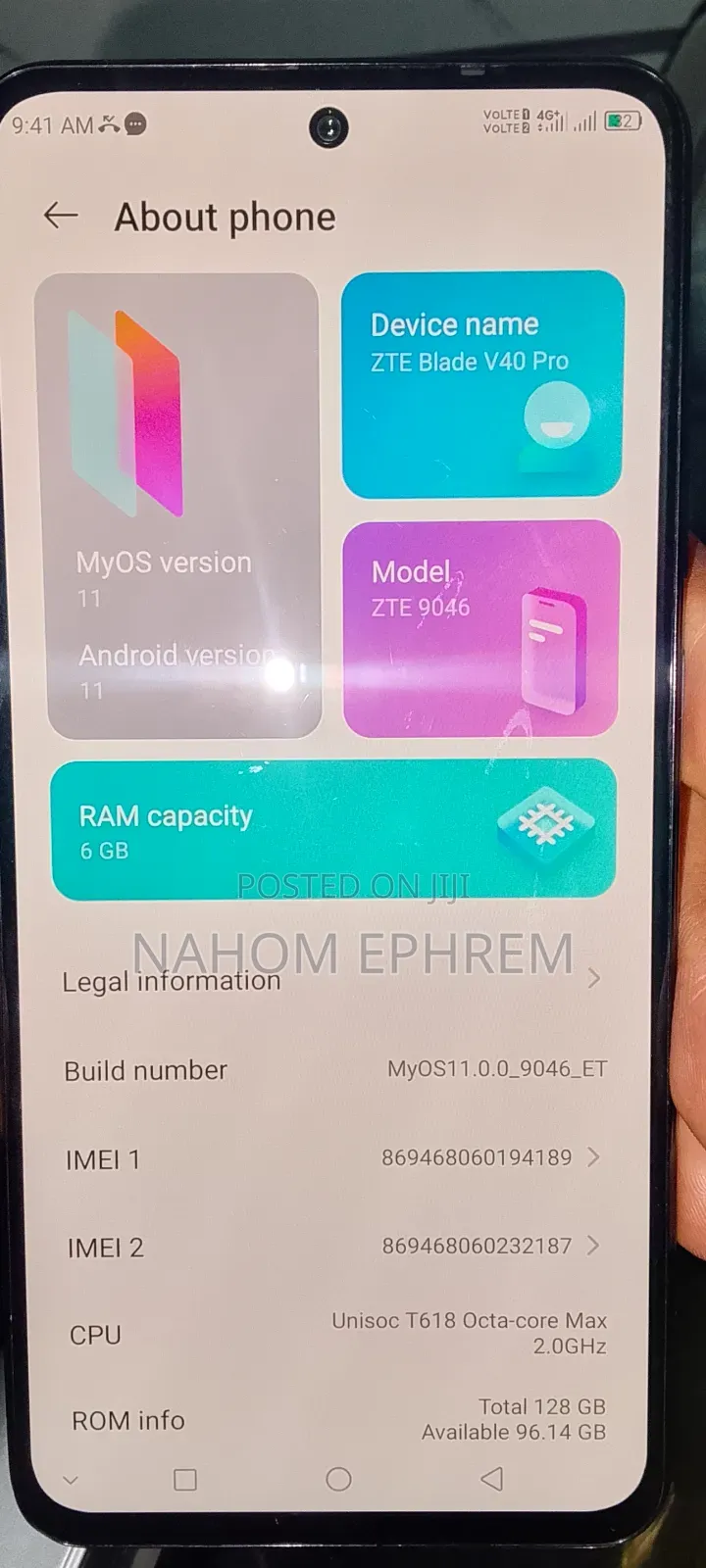 New ZTE Blade V40 Pro 128 GB Blue
