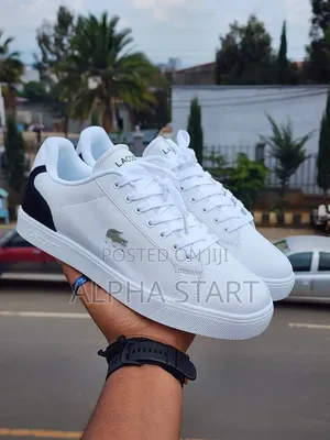 Lacoste High Master Quality White Color Flat Lather Shoes