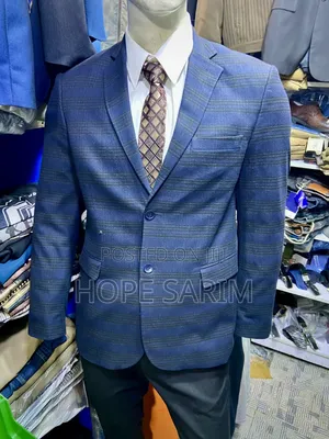 Modern Tonal Blue Striped Blazer