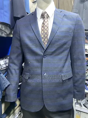 Modern Tonal Blue Striped Blazer