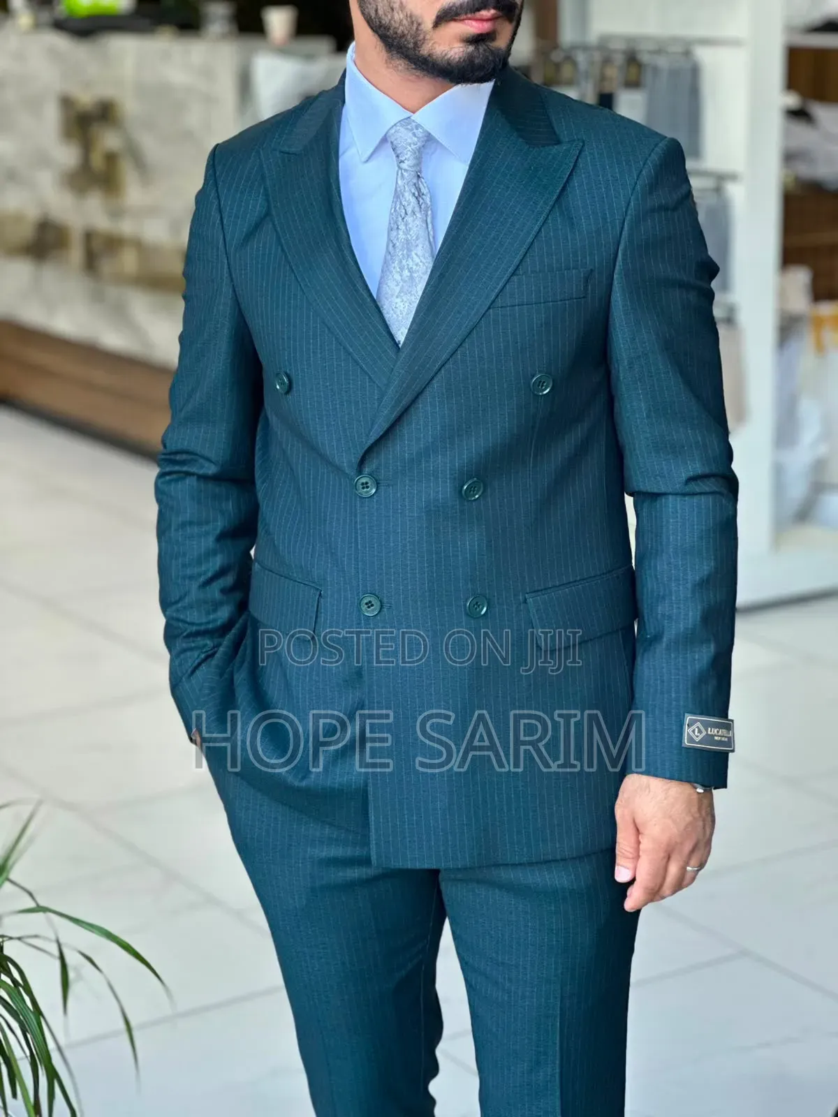 Lucatelli Executive Teal Double-Breasted Suit