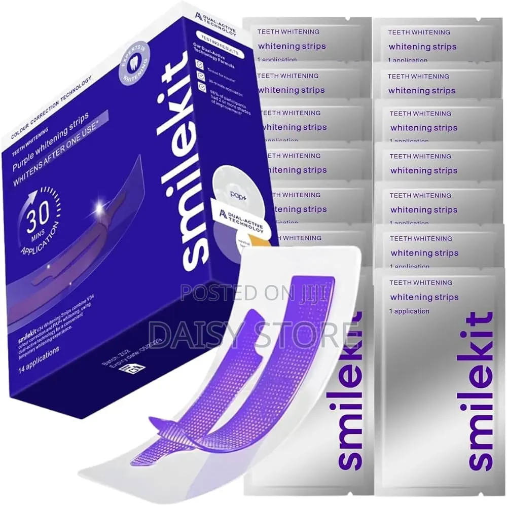 Smilekit የጥርስ ማንጫ ስትሪፕ (Purple Teeth Whitening Strips)
