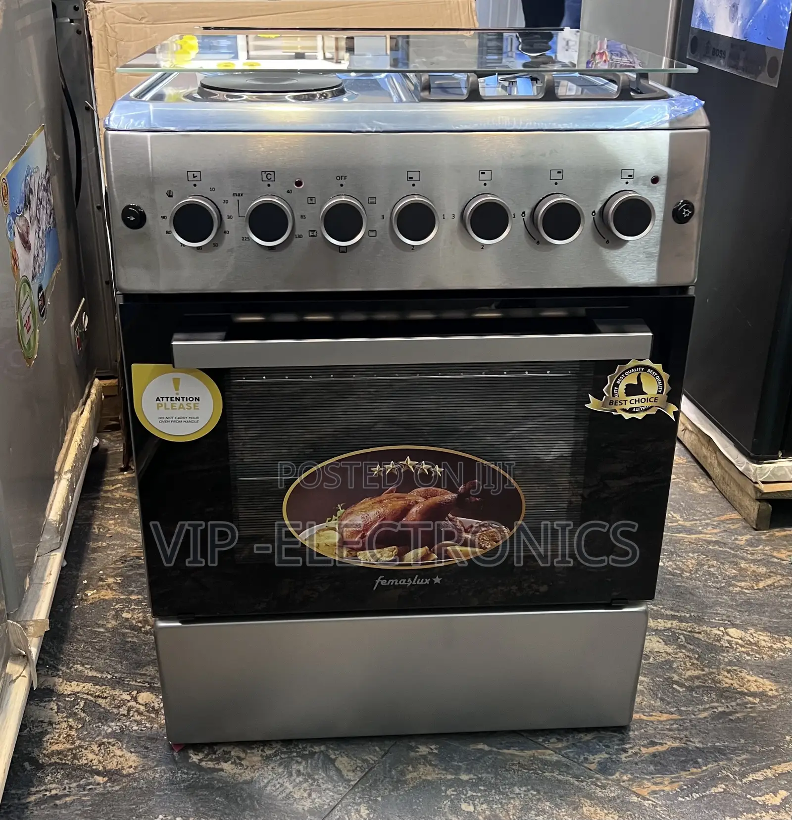 Femeslux Oven 60×60 Freestanding Cooker – 2 Gas + 2 Electric