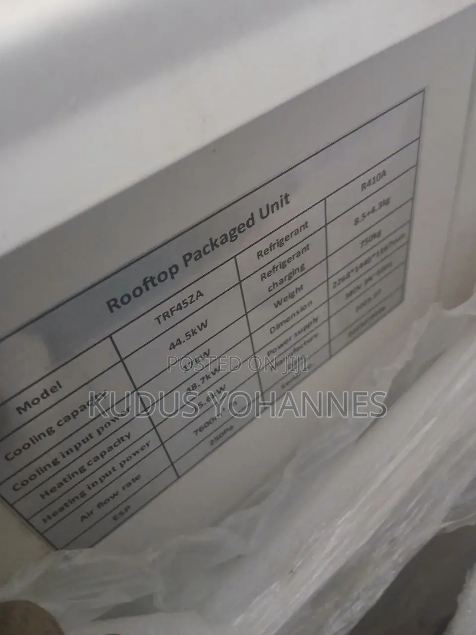 TICA Rooftop Packaged AC 44.5kW /