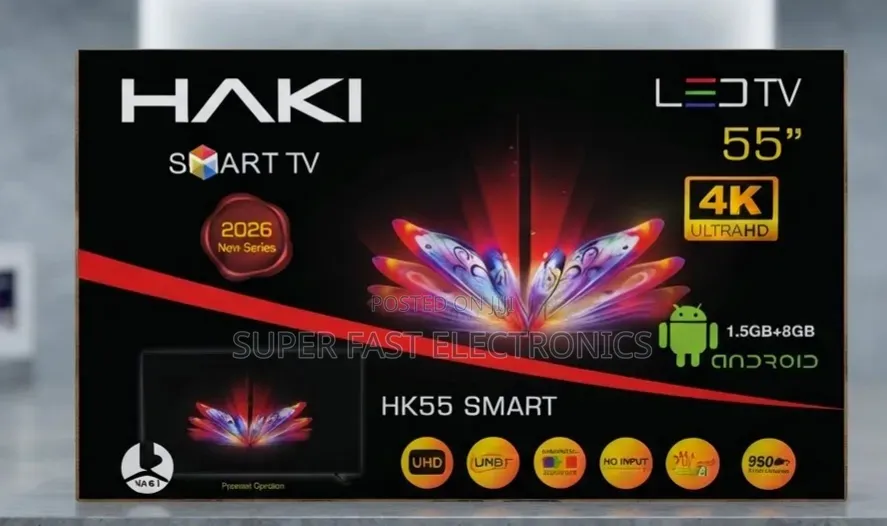 HAKI 55 Inch TV Ultra HD Smart LED TV – Android 2026 New Series