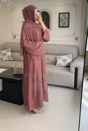 Embroided Abaya With Hijab