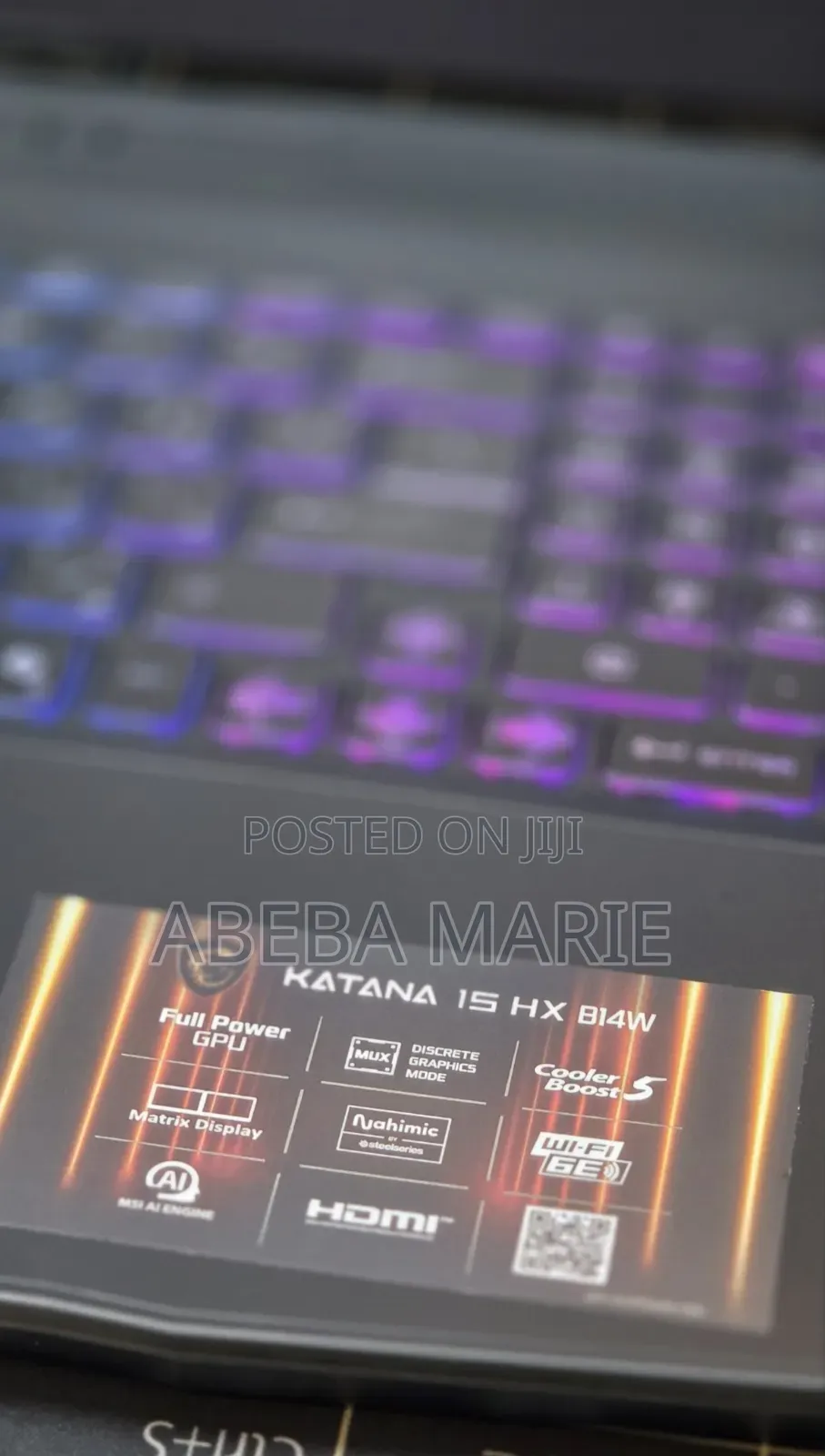 New Laptop MSI Katana GF66 16GB Intel Core i7 SSD 1T