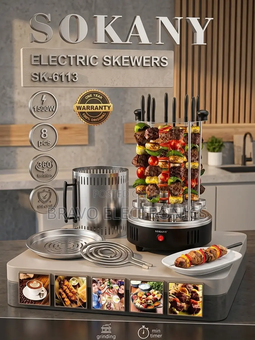 SOKANY Electric Skewer 1500w Stainless Steel