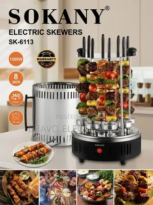 Sokany Electric Barbecue Skewers Grill 1500W BBQ Machine Grill Kebab