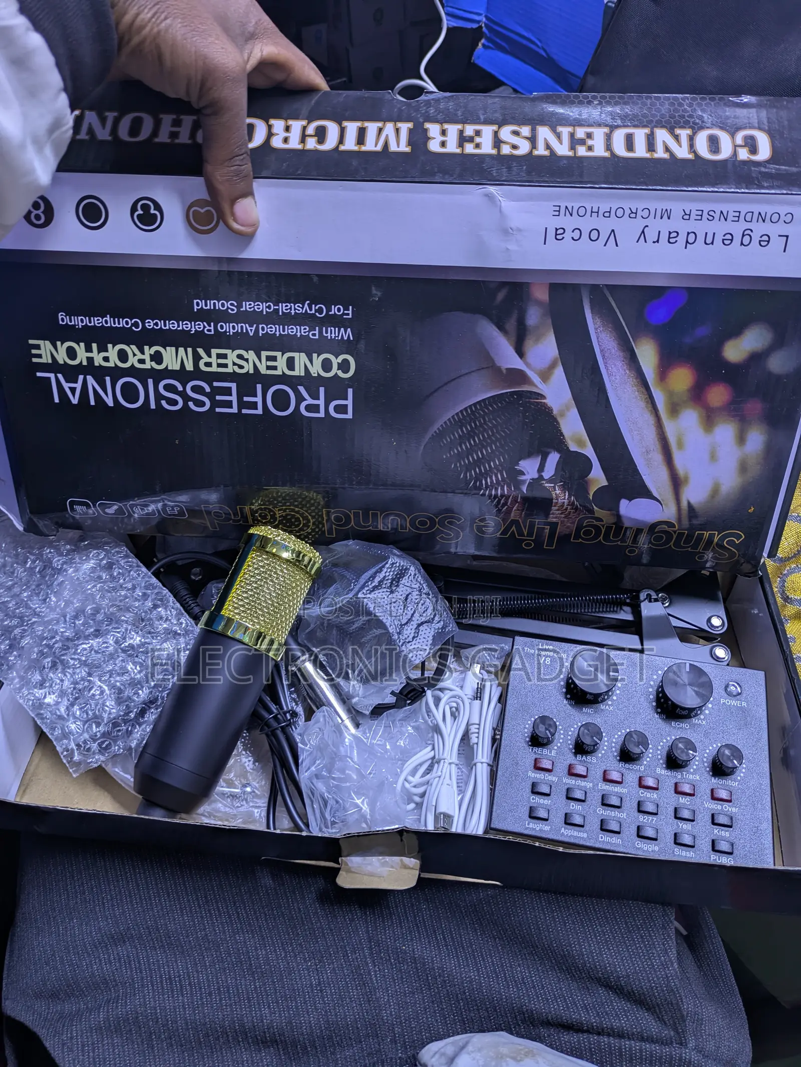 Professional Condenser Microphone + Audio Mixer Kit