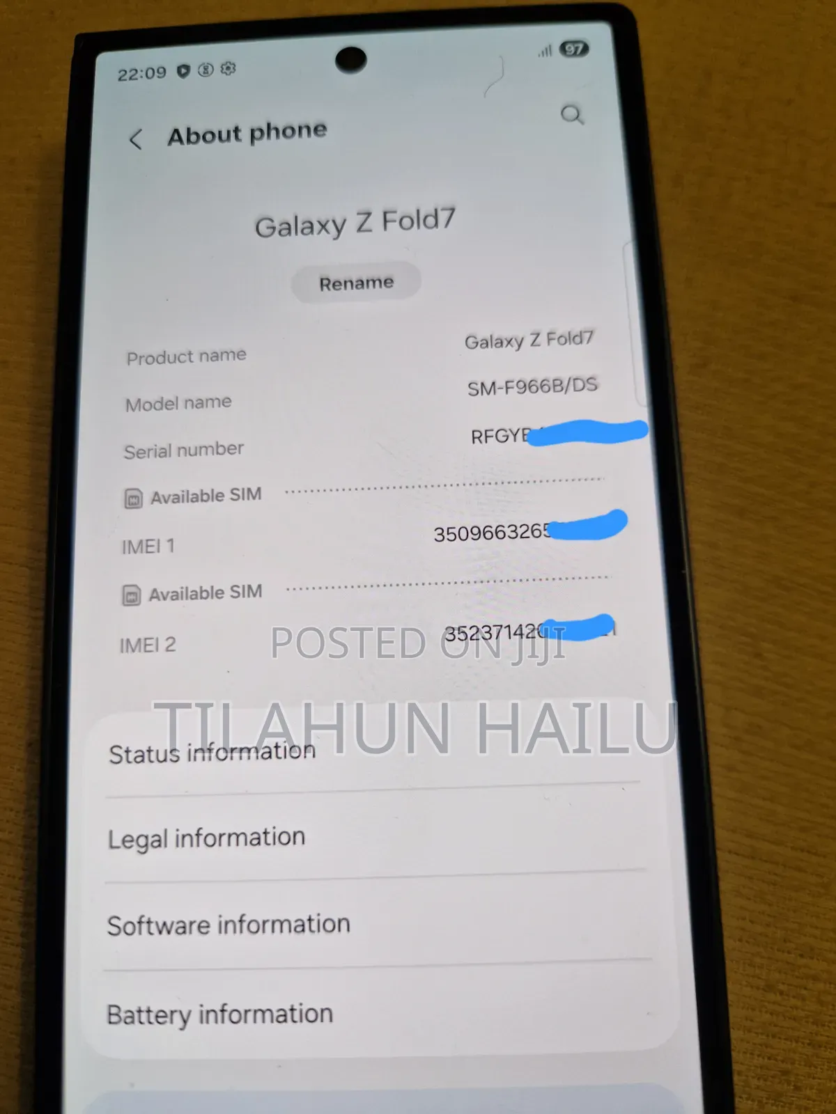 New Samsung Galaxy Z Fold7 256 GB Blue