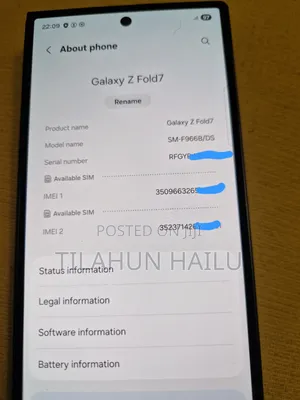New Samsung Galaxy Z Fold7 256 GB Blue