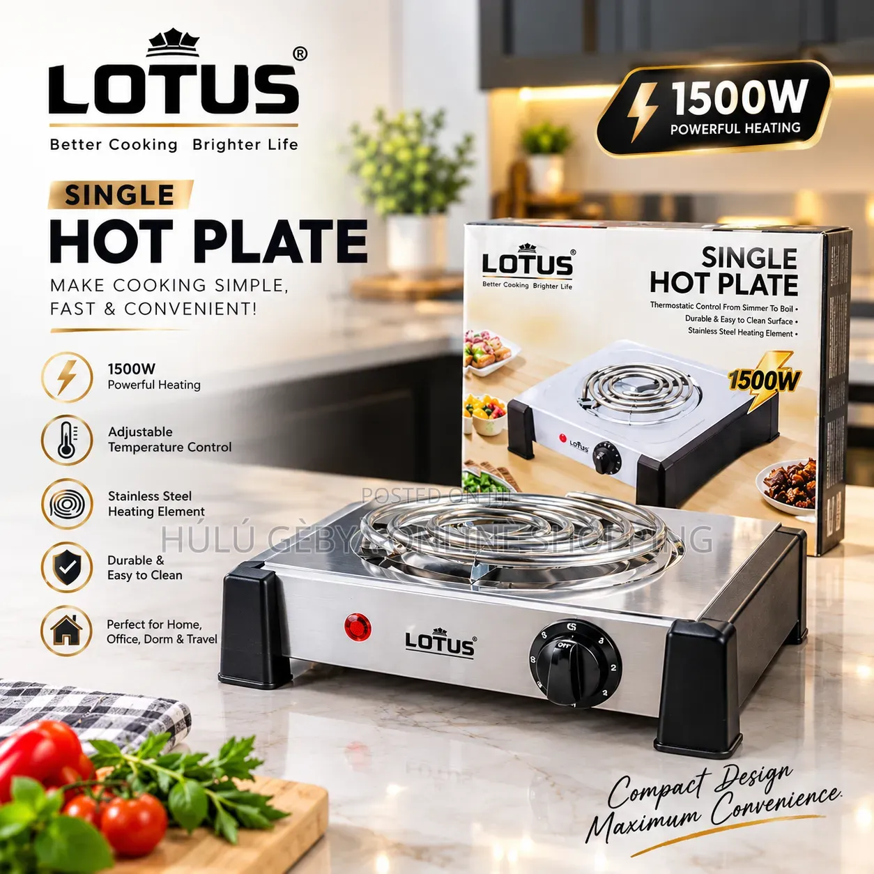 Lotus 1,500 W Powerful Single Electric Hot Plate