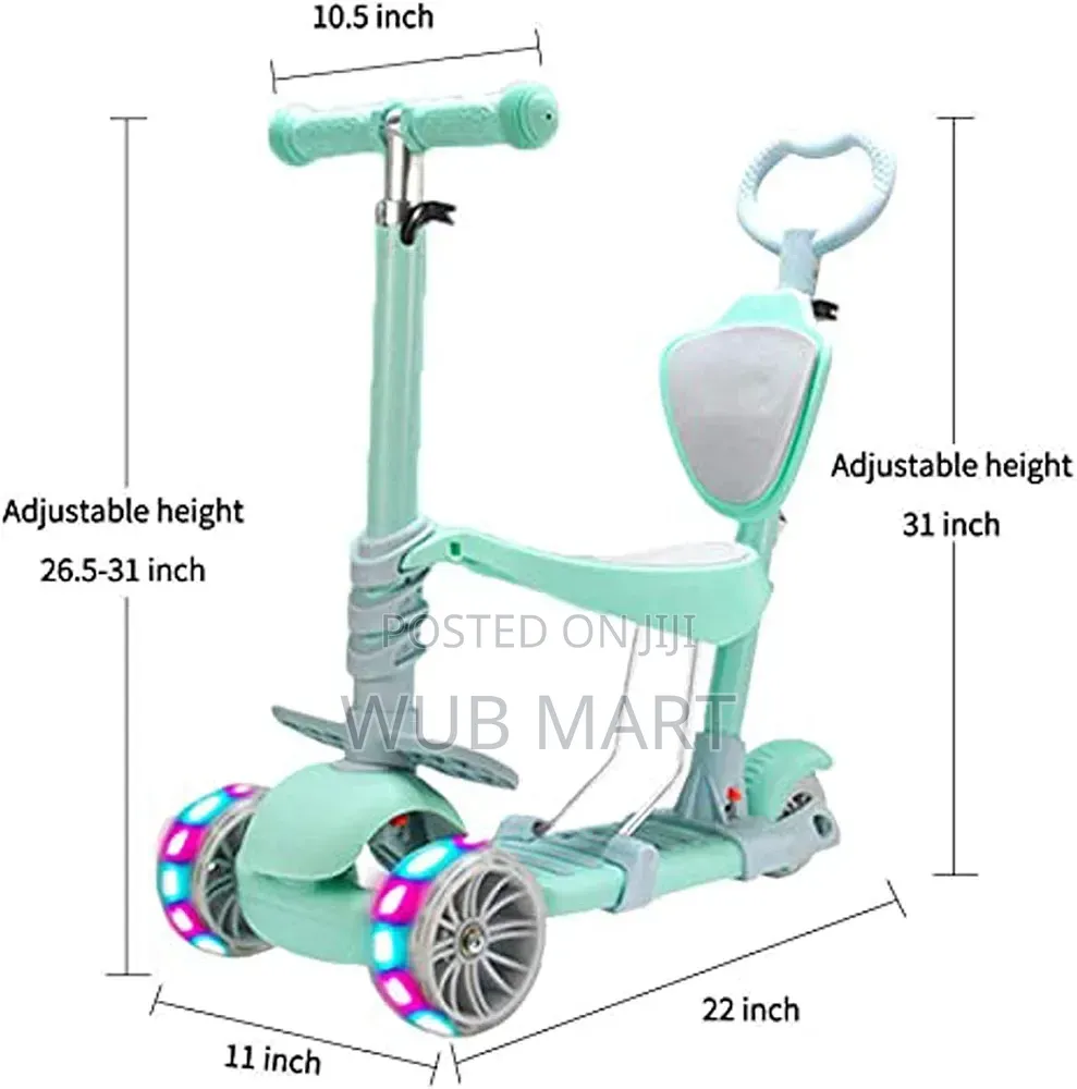 2-in-1 Kids Scooter — የልጆች ስኩተር እና ፑሽ ካር
