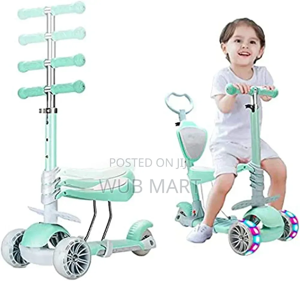 2-in-1 Kids Scooter — የልጆች ስኩተር እና ፑሽ ካር