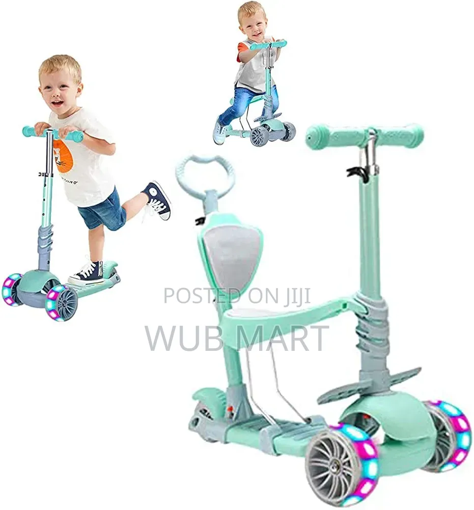 2-in-1 Kids Scooter — የልጆች ስኩተር እና ፑሽ ካር