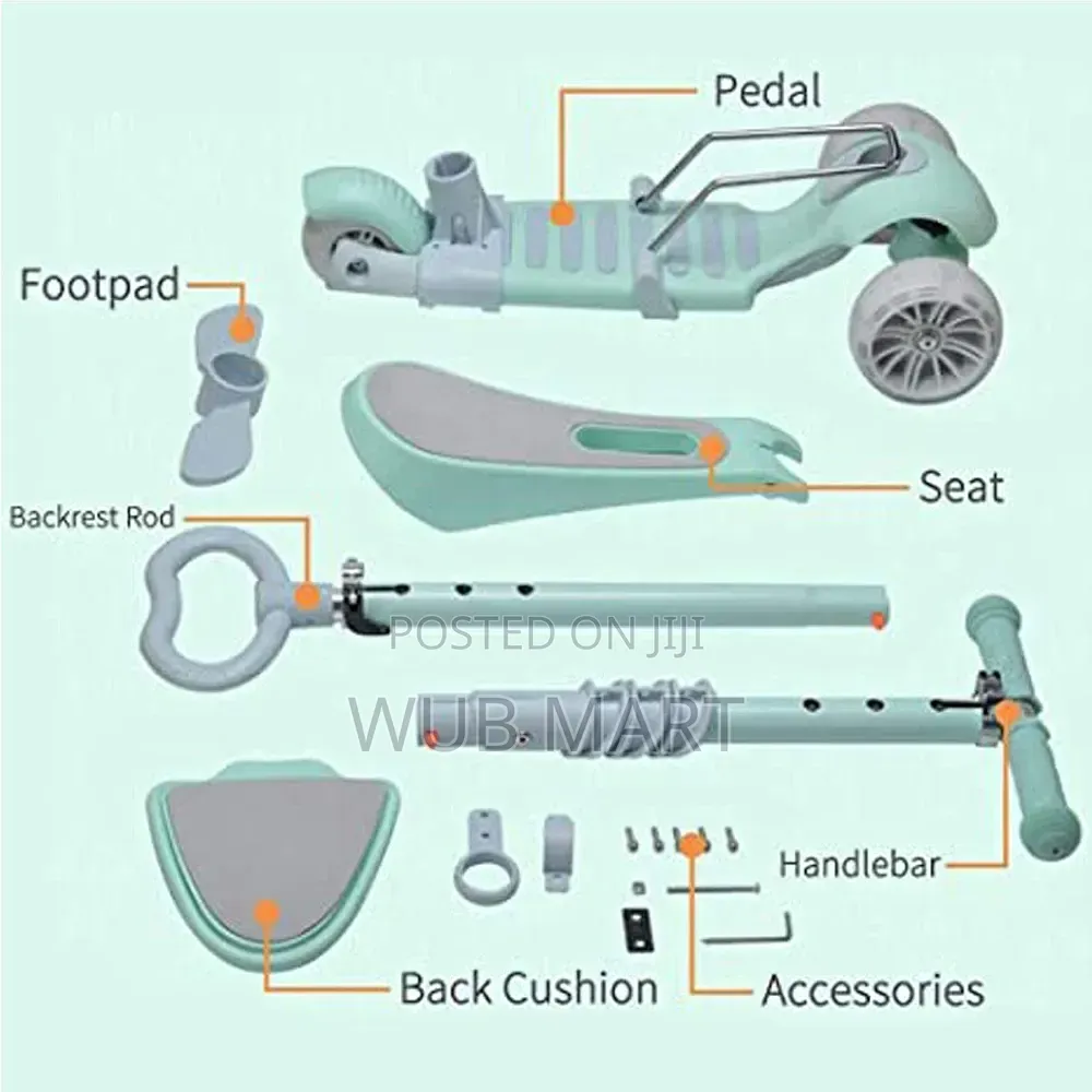 2-in-1 Kids Scooter — የልጆች ስኩተር እና ፑሽ ካር