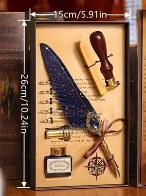 Vintage Feather Quill Wax Seal Gift Set 