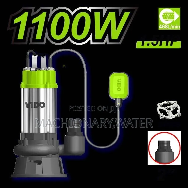 Vido Sewage Submersible (የቆሻሻ)water Pump 1hp