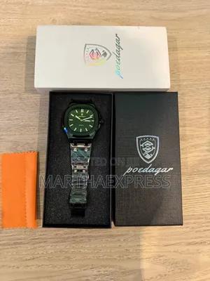 Authentic POEDAGAR Double Black Men'S Quartz Japan Movment Watch