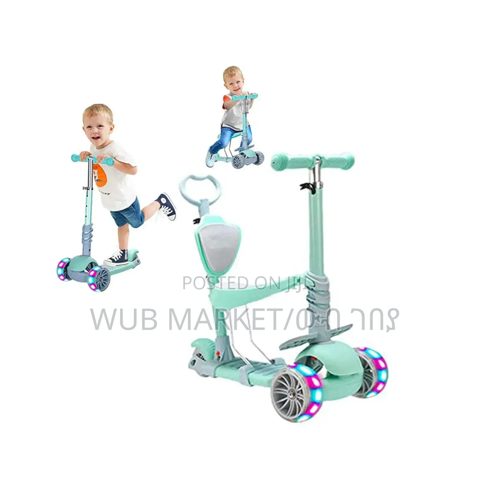 2 in 1 Baby Scooter- የልጆች ስኩተር እና ፑሽ ካር