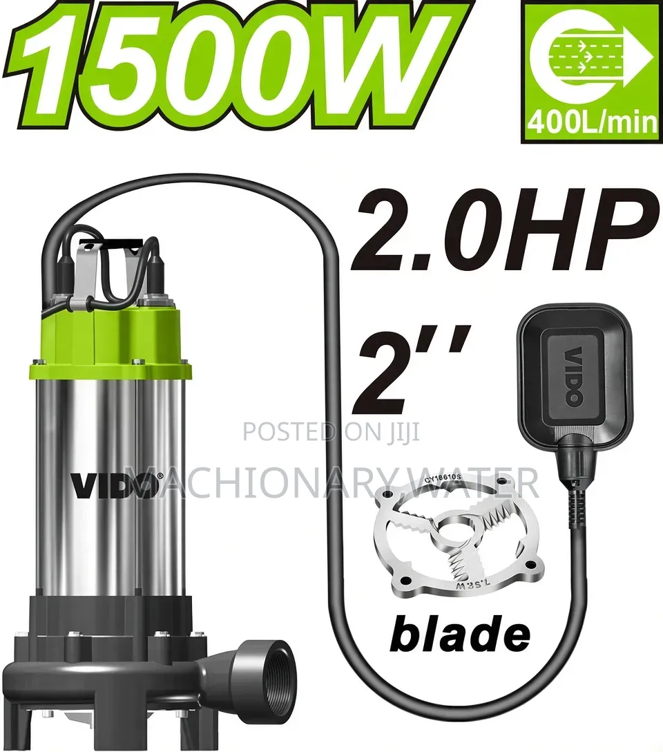 Vido Sewage/Drainage Submersible (የቆሻሻ ውሀ)water Pump 2hp