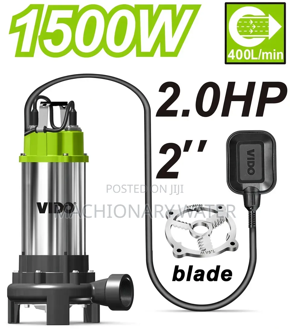 Vido Sewage/Drainage Submersible (የቆሻሻ ውሀ)water Pump 2hp