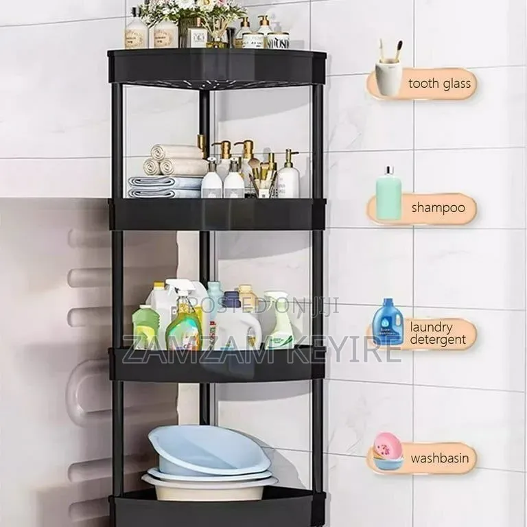 4 Tier Corner Moveable Corner Storage Rack