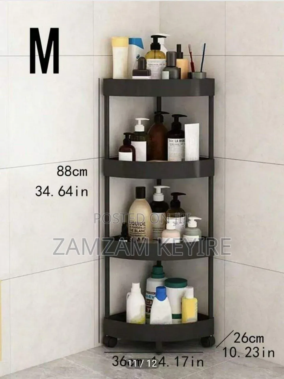 4 Tier Corner Moveable Corner Storage Rack