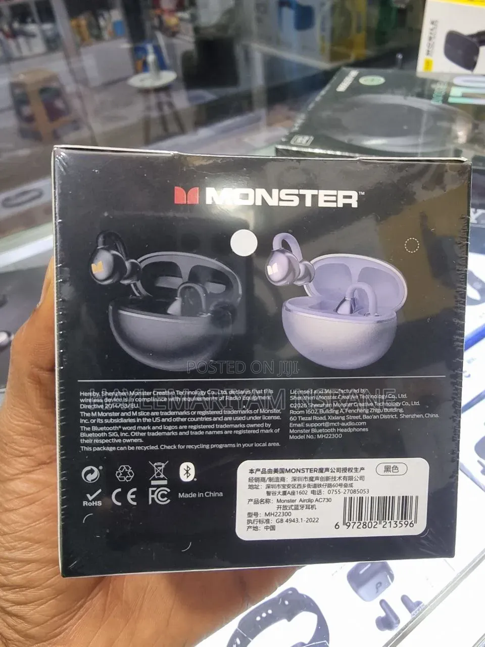 Original Monster AirClip AC730 Air Conduction Bluetooth Headphones