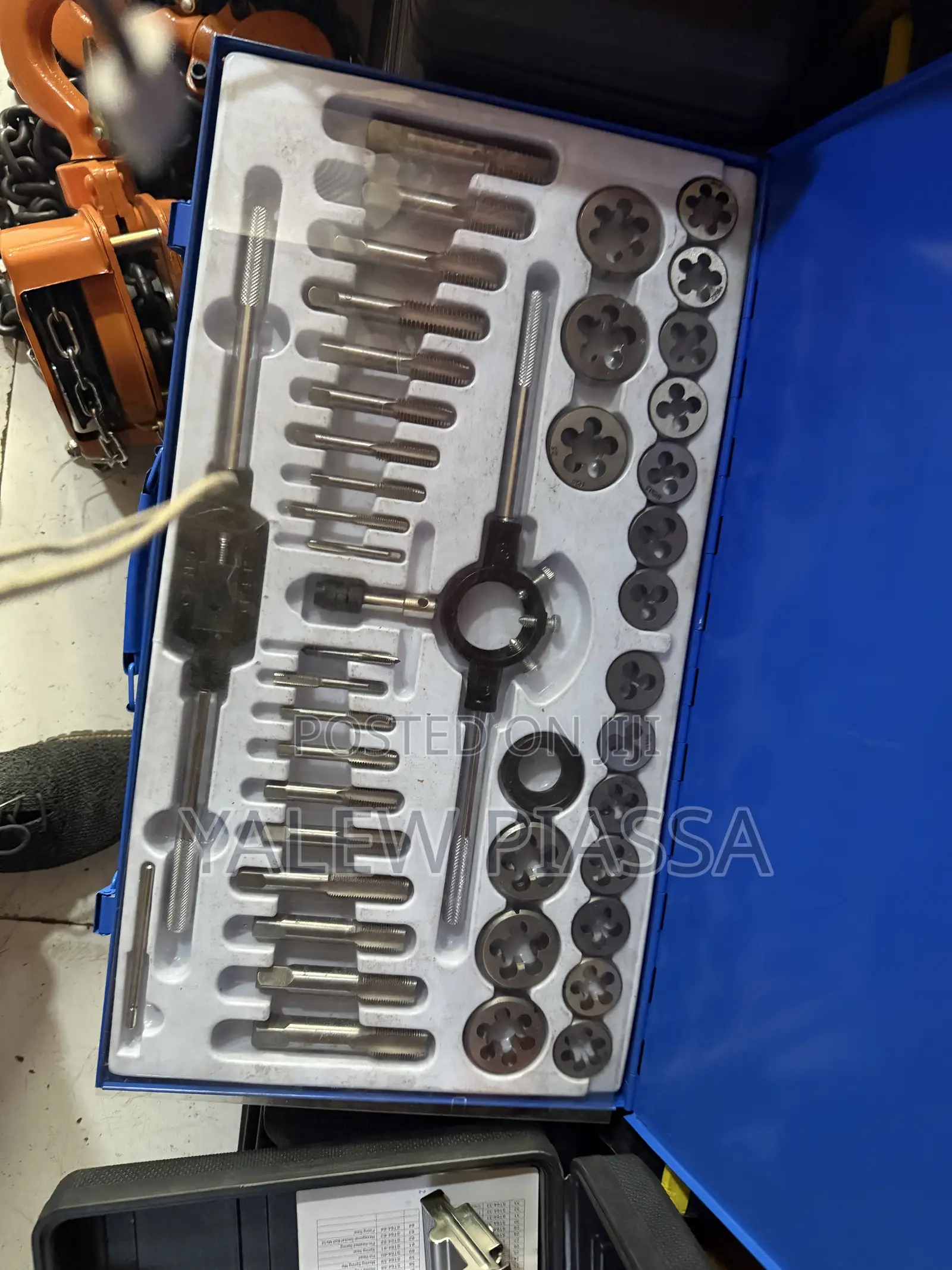A 45-Piece Metric Tap and Die Set Housed in a Blue Meta