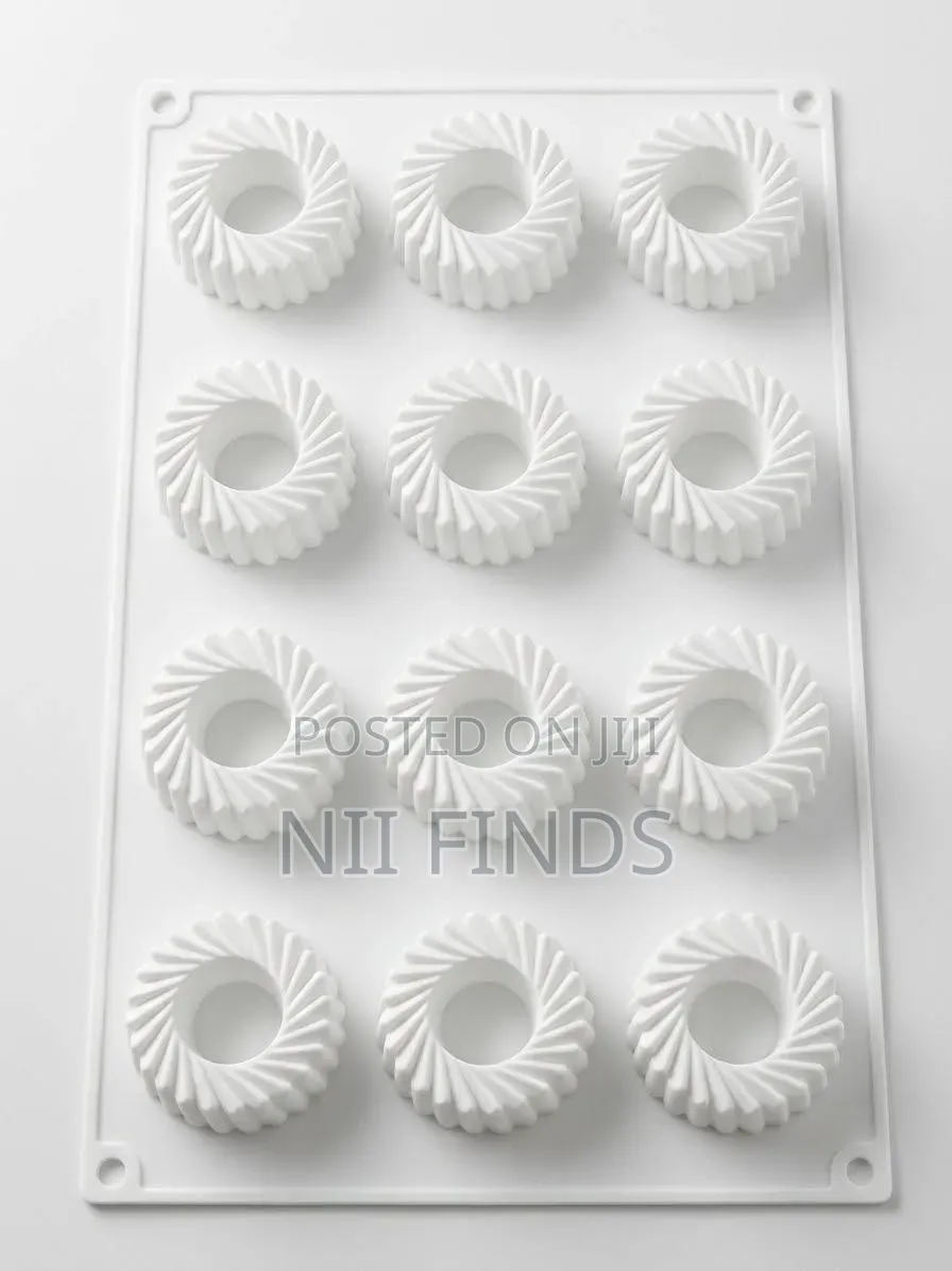 Spiral or Fluted Round Shapes Silicone Mold