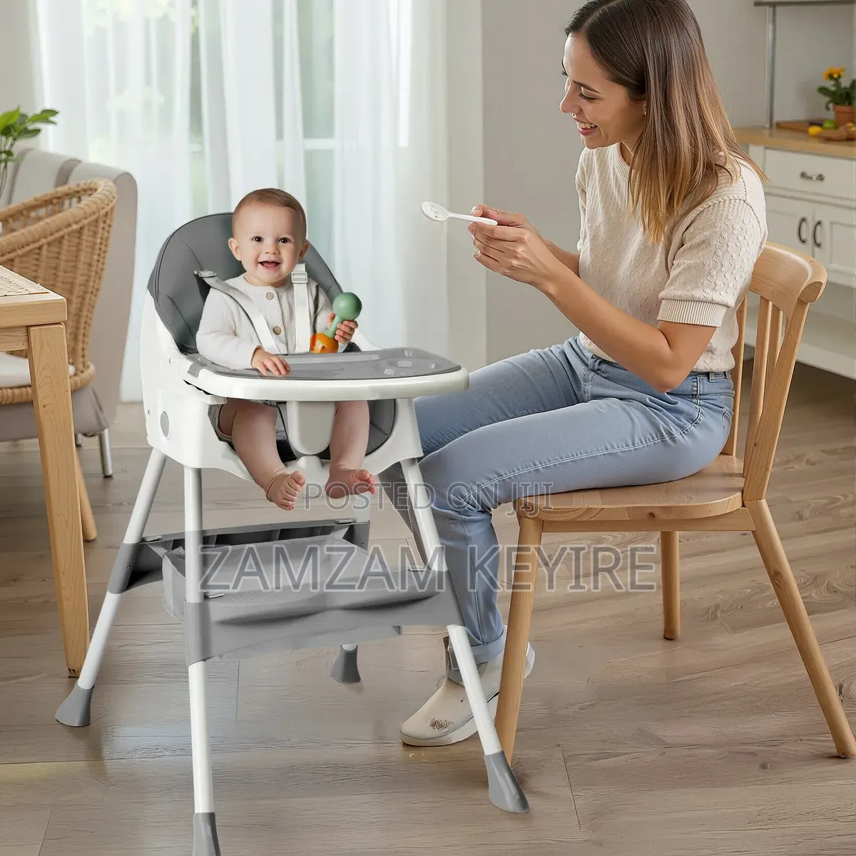 2 in 1 Electric Baby High Chair Swing With Remote Control