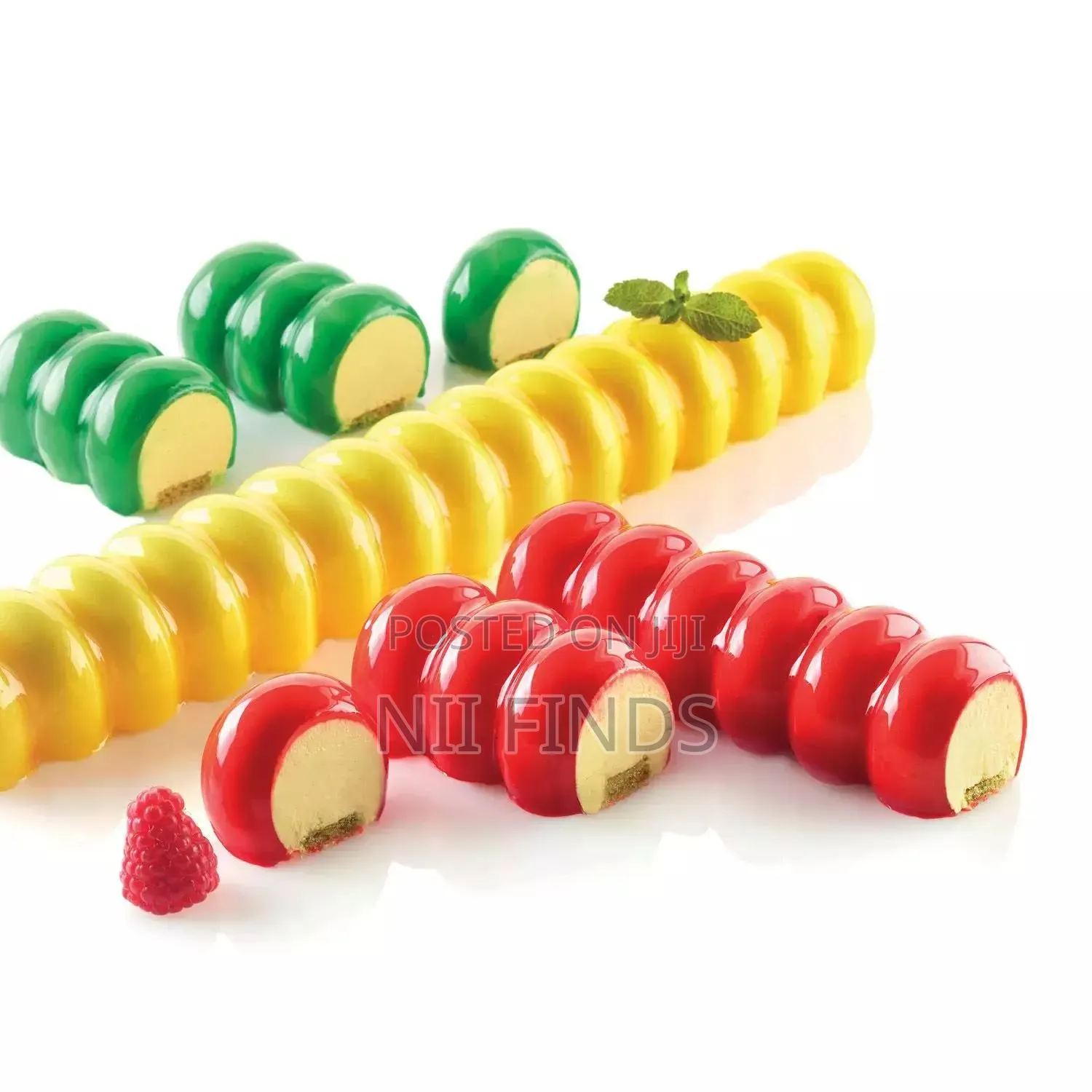 Segmented Log or Rounded Cylindrical Shapes Silicone Baking Mold