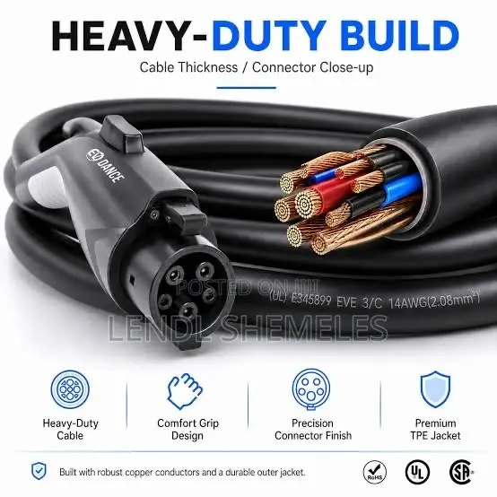  EVDANCE J1772 EV Charging Extension Cable – 40FT / 50A