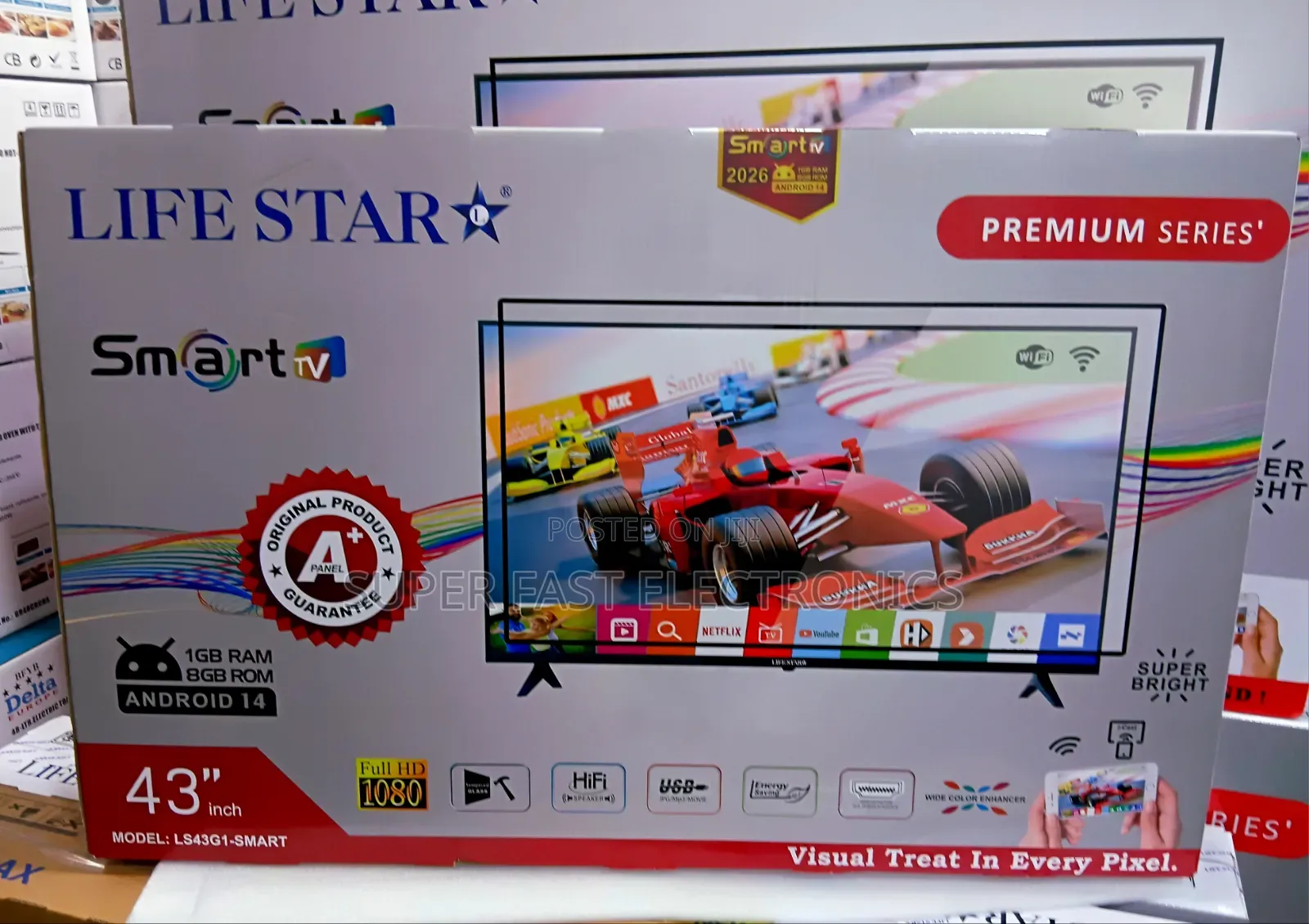 LIFESTAR 43 Inch TV Smart Frameless Enjoy Picturee Quality 2026 Model