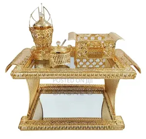 Rekebot Elegant Design Coffee Table Tea Tray Gold ዉብ ዲዛይን የቡና ረከቦት
