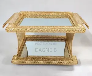 Rekebot Elegant Design Coffee Table Tea Tray Gold ዉብ ዲዛይን የቡና ረከቦት
