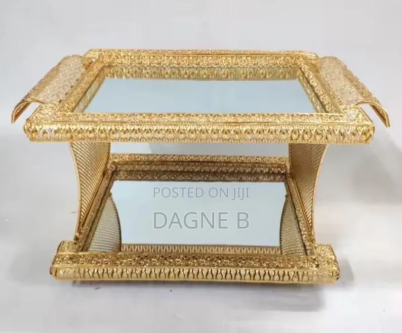 Rekebot Elegant Design Coffee Table Tea Tray Gold ዉብ ዲዛይን የቡና ረከቦት