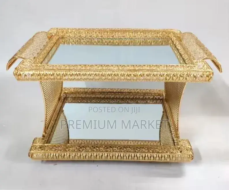 Rekebot Elegant Design Coffee Table Tea Tray Gold ዉብ ዲዛይን የቡና ረከቦት