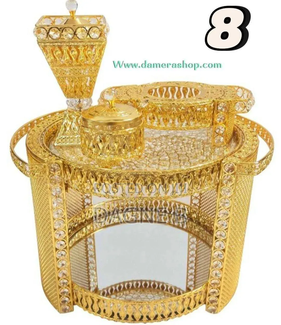 Rekebot Elegant Design Coffee Table Tea Tray Gold ዉብ ዲዛይን የቡና ረከቦት