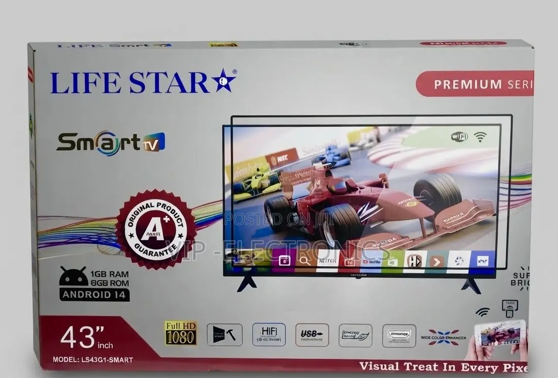 LIFESTAR TV 43 Inch Smart – Android 14.0 Frameless Full HD Original