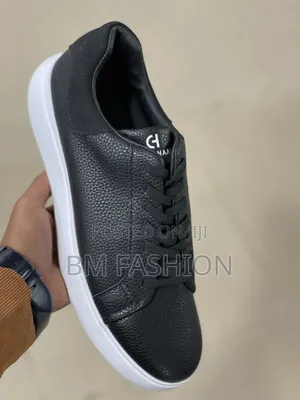 Sleek Black Tumbled-Leather Cole Haan Casual Sneaker